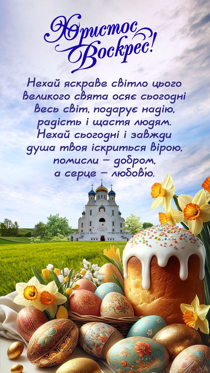 Привітання з Великоднем 2025
