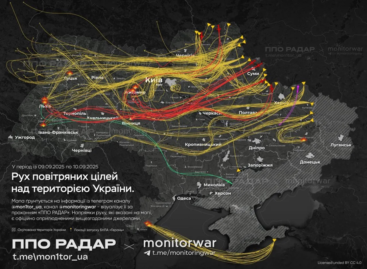Цієї ночі в небі над Буковиною збили російський дрон