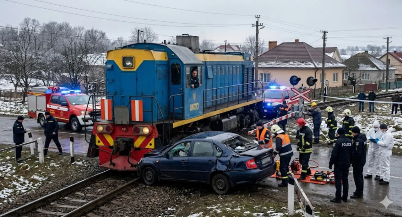 Локомотив розчавив авто ТЦК на переїзді