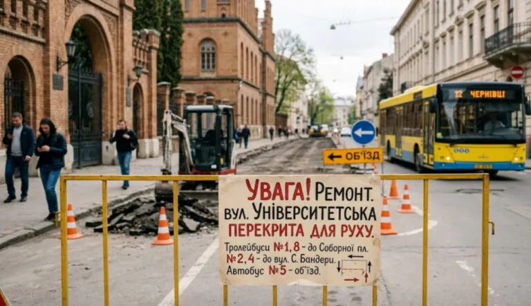 Перекрили рух по одній з вулиць Чернівців: схеми об'їзду