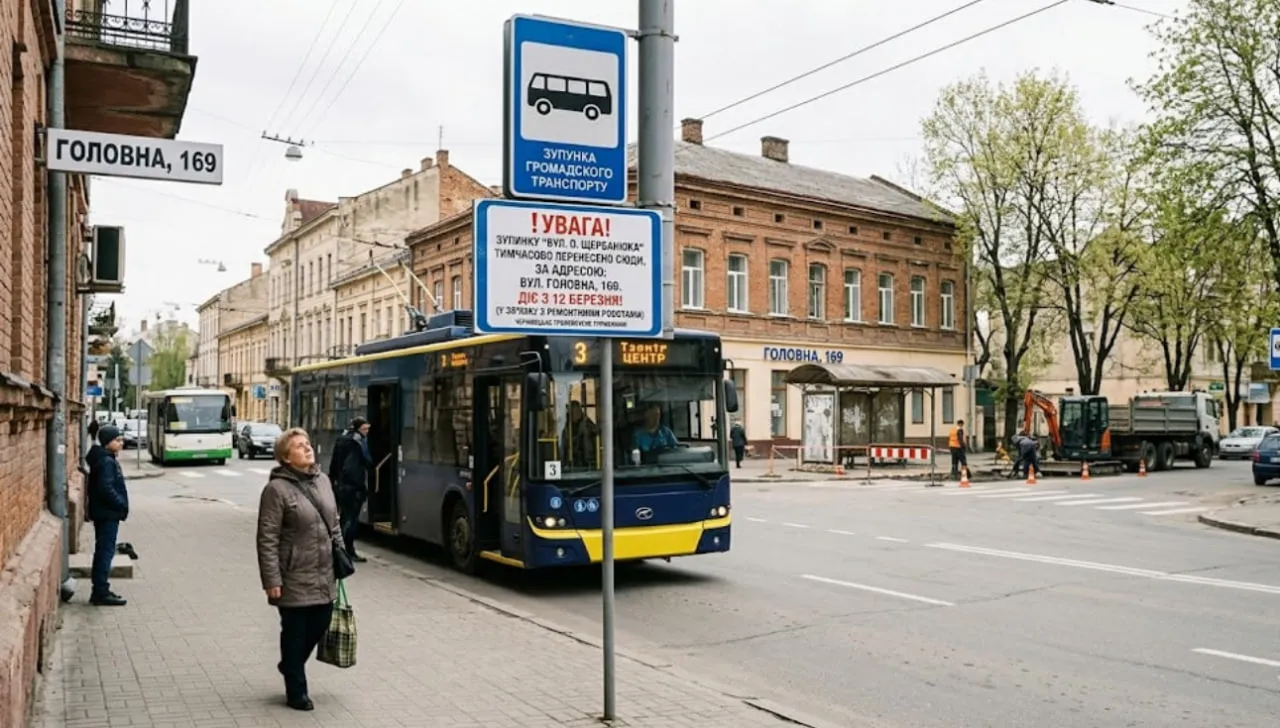 Одну з зупинок транспорту у Чернівцях перемістять (схема)