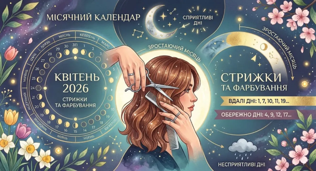 Місячний календар стрижок на квітень 2026: названо найкращі дати