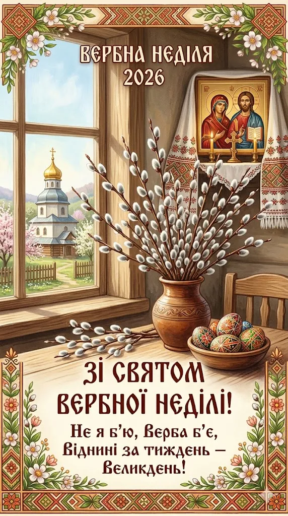 З Вербною неділею 2026: дата, традиції, народні назви та найкращі привітання в прозі та картинках