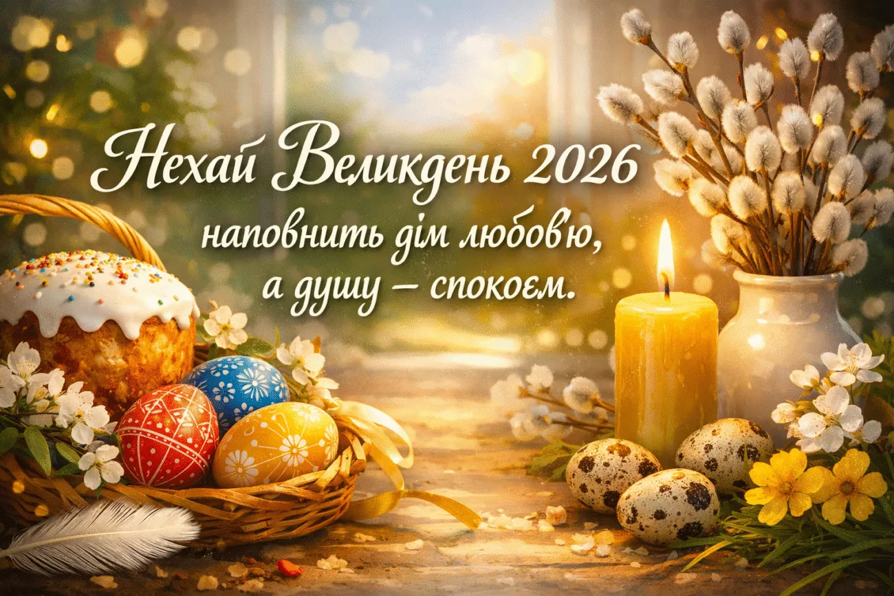 Великдень 2026: картинки, листівки та красиві привітання українською