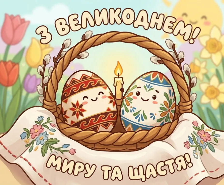 Великдень 2026: картинки, листівки та красиві привітання українською