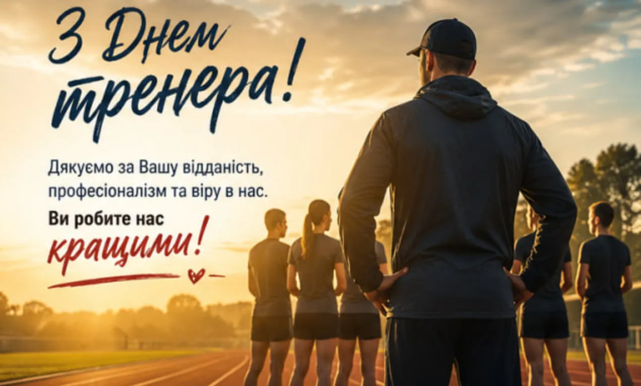 листівка день тренера від учнів українською