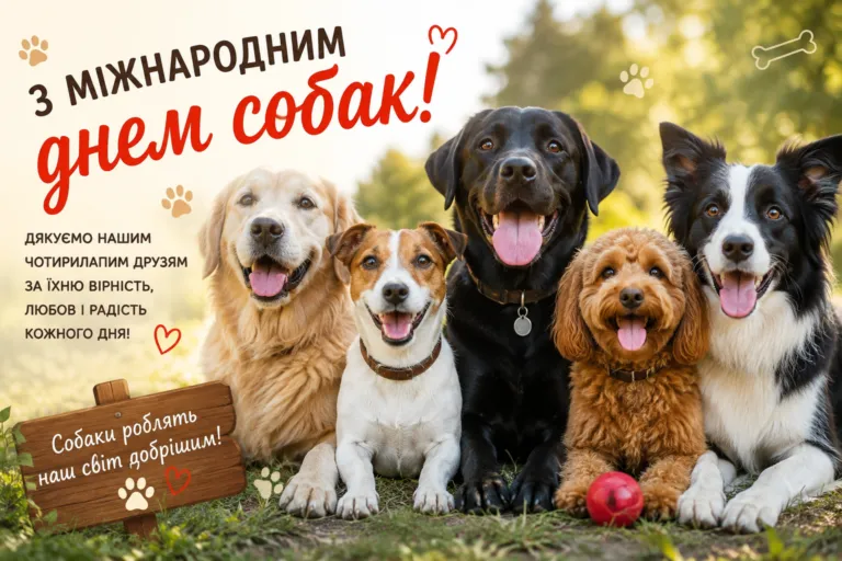 Привітання з Міжнародним днем собак 2026: своїми словами, у прозі та в картинках