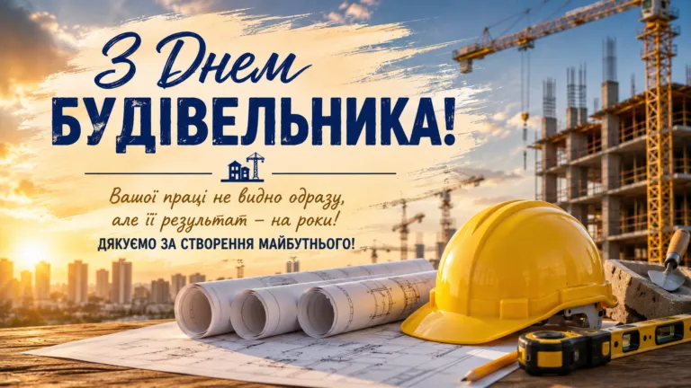Привітання з Днем будівельника 2026: красиві картинки та щирі слова до свята