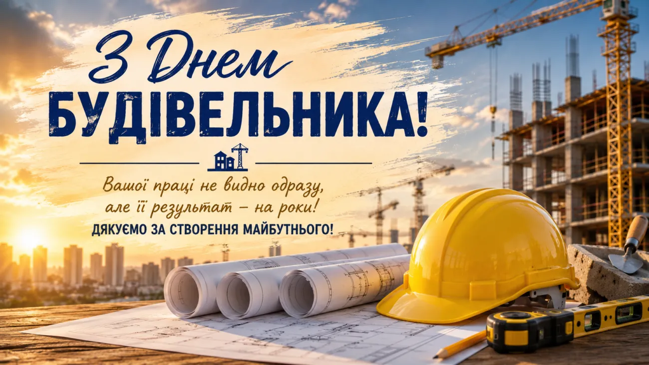 Привітання з Днем будівельника 2026: красиві картинки та щирі слова до свята