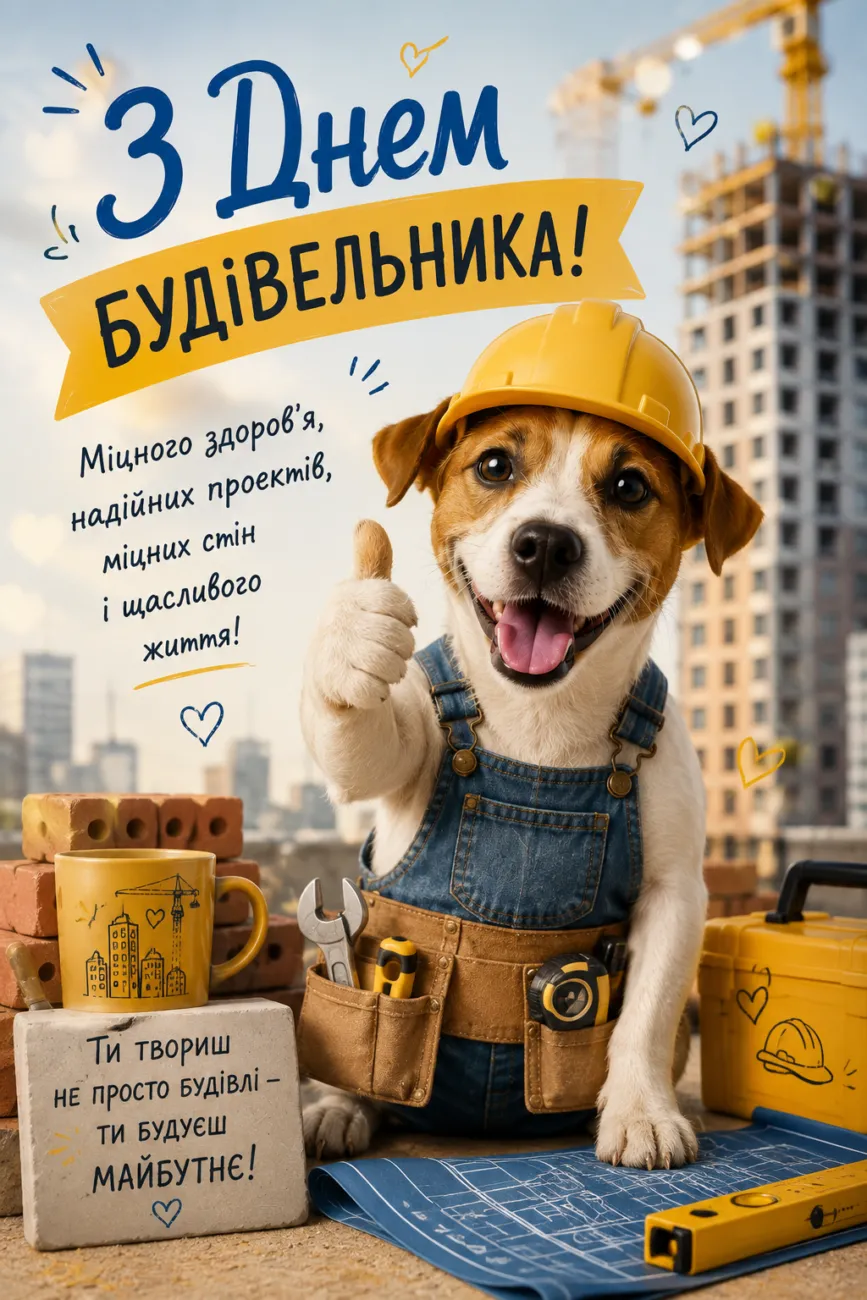 Привітання з Днем будівельника 2026: красиві картинки та щирі слова до свята