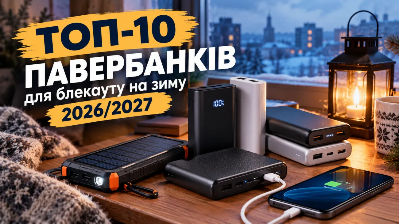 ТОП-10 павербанків для блекауту на зиму 2026/2027: рейтинг із цінами та чесним розрахунком